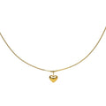 Waterproof Dainty Gold puffy Heart Necklace
