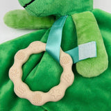Dylan Dino Plush Toy with Teether: Dinosaur Lovey, Shower Gift, Security Blanket for Babies