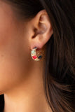 Red, Gold, Blue & Mint Beaded Hoops