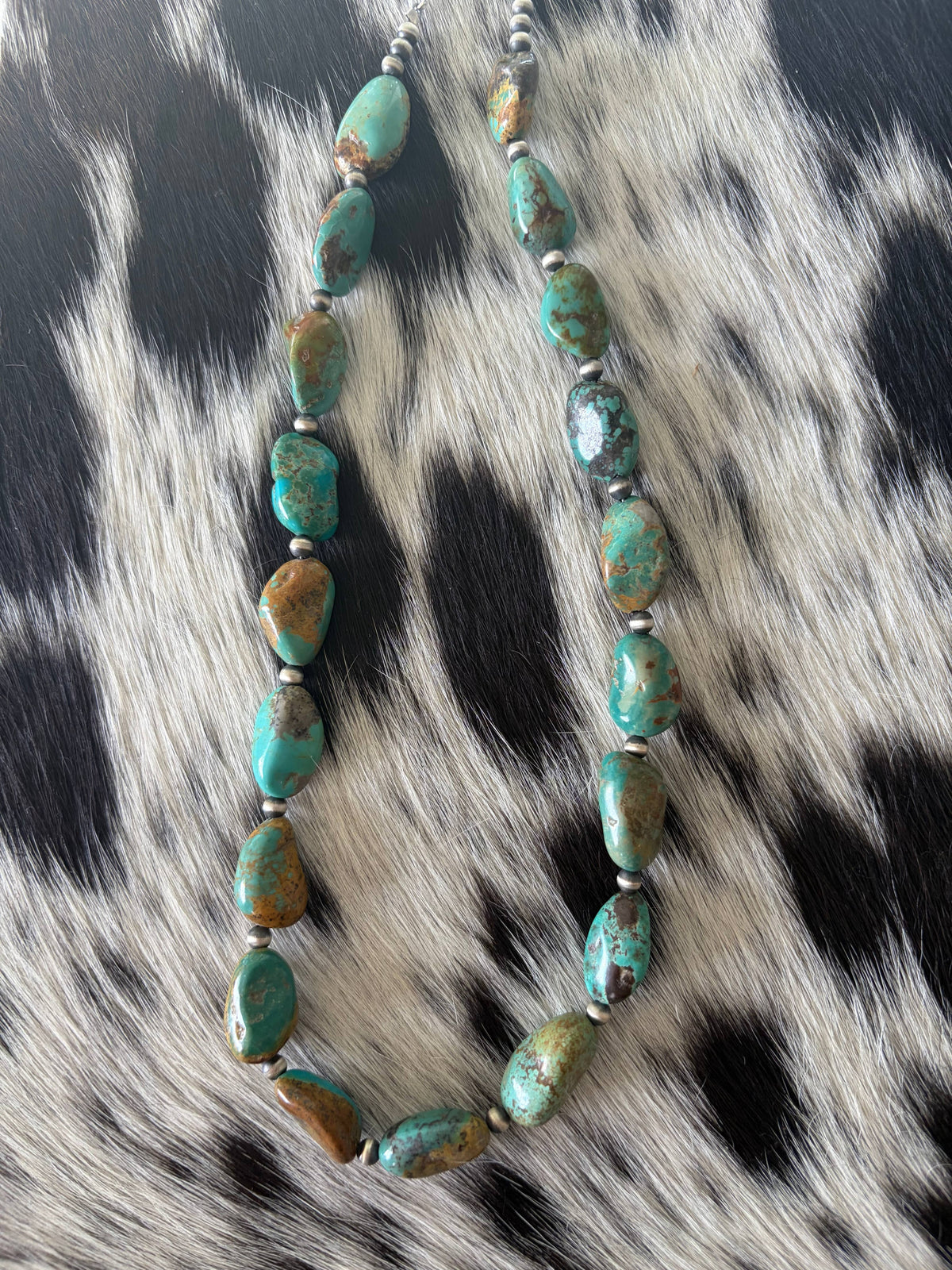 4mm Sterling Silver w/ Genuine Chunky Turquoise
