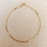 18k Gold Filled 2.0mm Flat Ball Chain Anklet