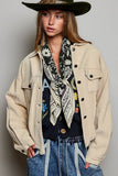 Pocket Front Button Down Corduroy Trucker Jacket