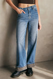 Hidden Dad Jeans with Cheetah Cuff