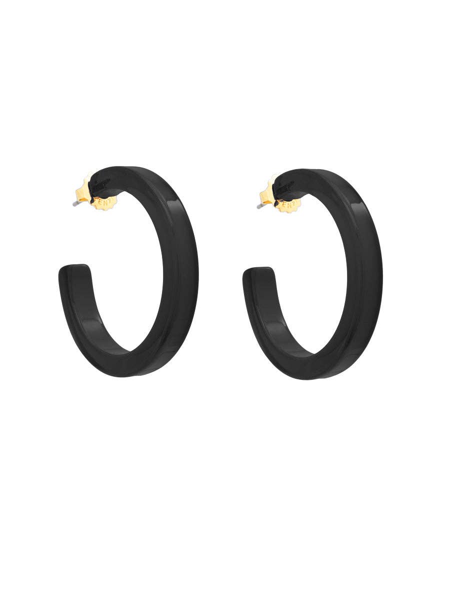 Medium Resin Open Hoop Earring