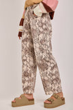 Snakeskin Barrel Leg Pant