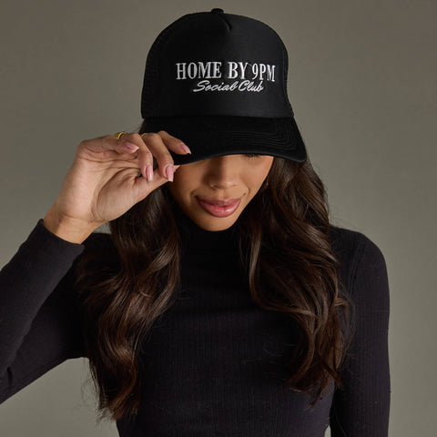 Black Home By 9pm Trucker Hat