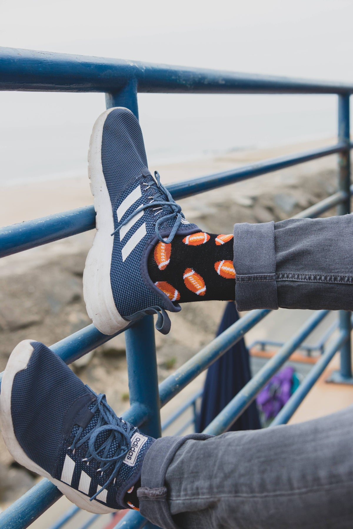 Football Bamboo Blend Men's Crew Socks