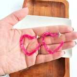 Heart Hoops - Hot Pink // Valentine's Earrings