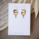 Kara Tozer Baguette Charm Huggie Hoops