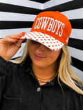 Cowboys Orange and White Polka Dot Cap