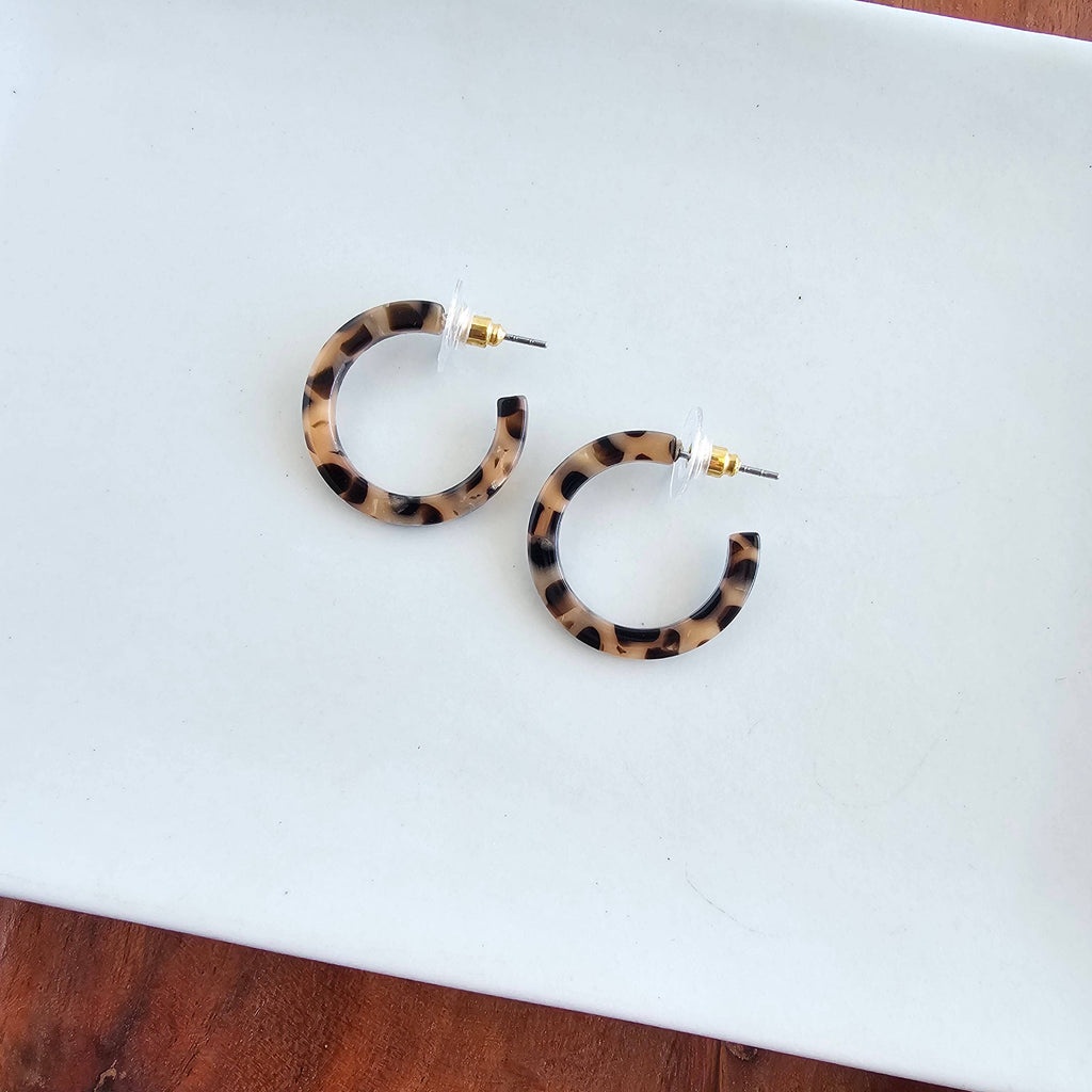 Cam Mini Hoops - Cheetah // Gifts, Jewelry, Earrings, Leopard