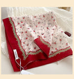 Red Passion Floral Bandana Square scarf