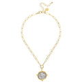 Susan Shaw Buffalo Nickel on Medium Paperclip Necklace