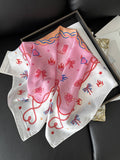 Pink Western Cowgirl Horseshoe Square Scarf Bandana