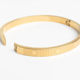18K Gold PVD Stainless Steel Fluted Bangle Bracelet