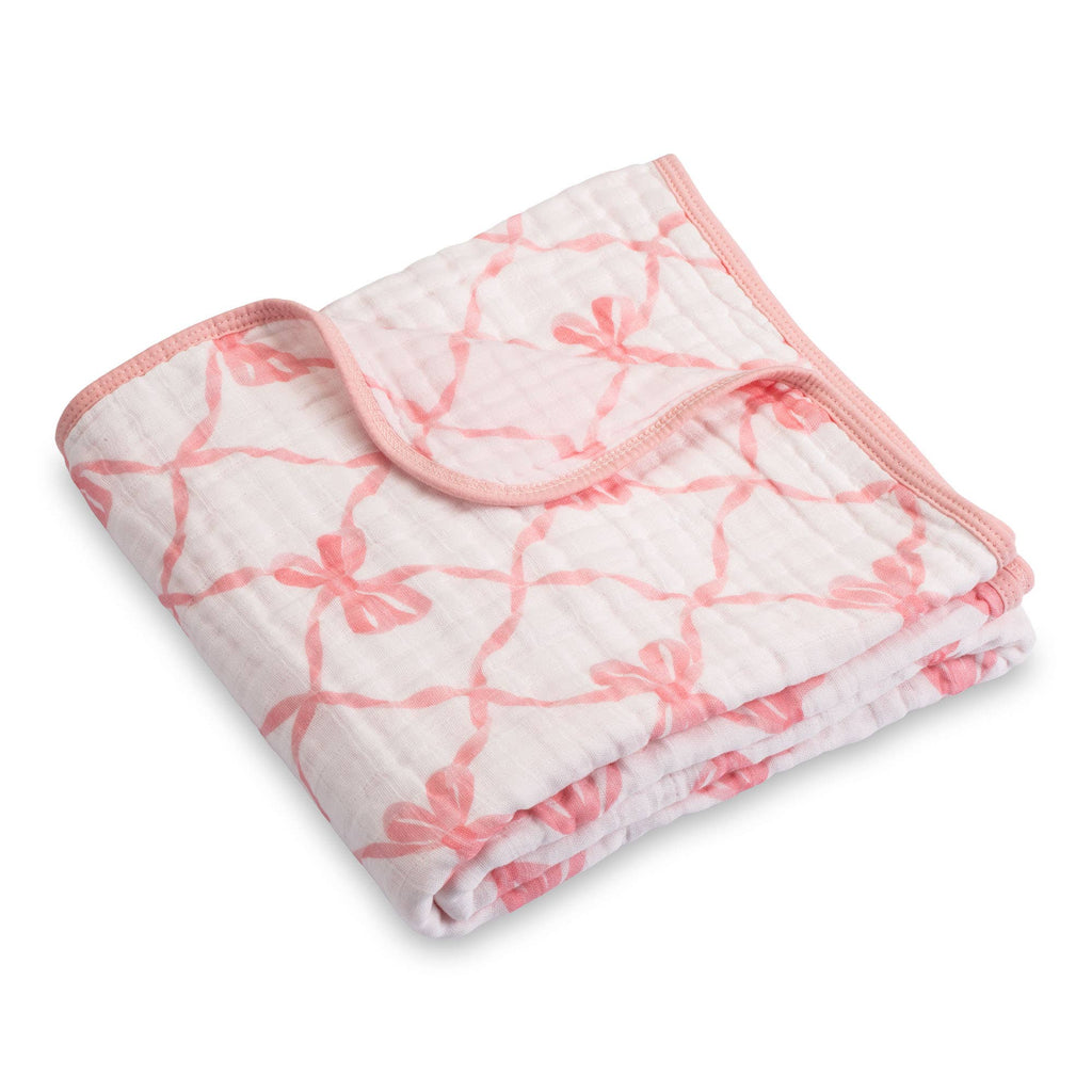 Beautiful Bows Baby Toddler Muslin Quilt