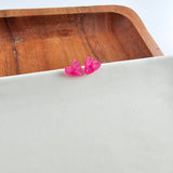 Hand Drawn Heart Studs - Hot Pink // Valentine's Earrings