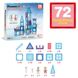 PicassoTiles 72pc Ice Castle Magnetic Tile Building Set