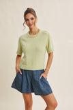 YEAR-ROUND ESSENTIAL SOFT SWEATER TOP WITH RAGLAN SLEEVES