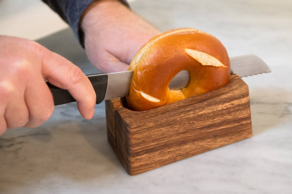 Ironwood Bagel Miter, Acacia Wood, 7" x 5.5" x 2.5"