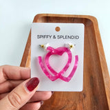 Heart Hoops - Hot Pink // Valentine's Earrings