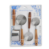 4pc Classic Acacia Handle Measuring Cups