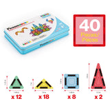 40pc Nano Magnetic Building Tiles Construction Travel Set