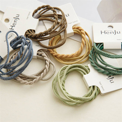 4PCS Braided Elastic Hair Ties Set