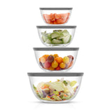JoyFul 4 Glass Mixing Bowls With Lids - Nesting Bowls