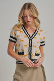 Horse Print Button Up Cardigan