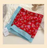 Red Passion Floral Bandana Square scarf