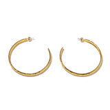 24K Gold Statement Hammered Hoops