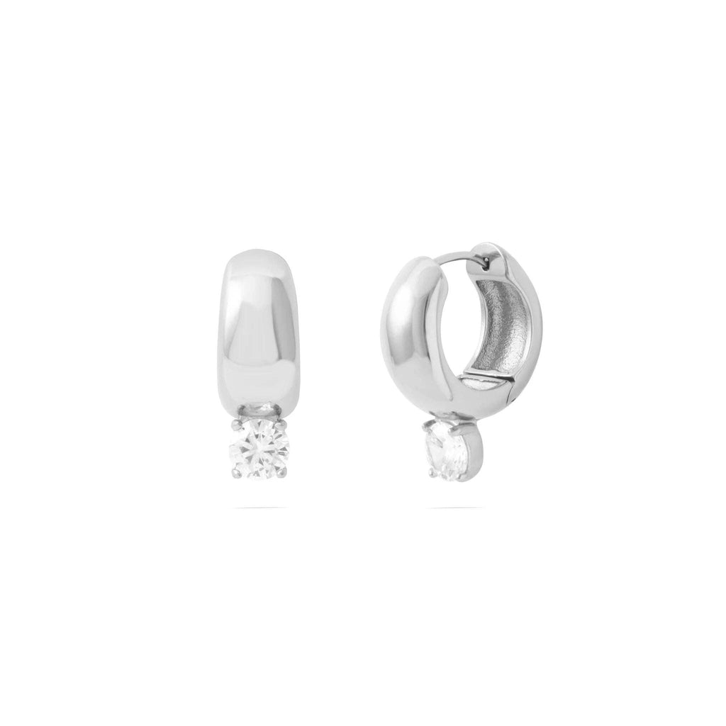 18K Gold PVD Stainless Steel Chunky One Stone Earrings
