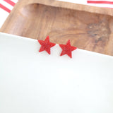 Liberty Star Studs - Red // 4th of July Patriotic Earrings