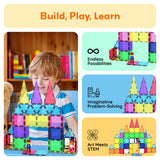 PicassoTiles 63pc Brick & Magnetic Tile Building Set