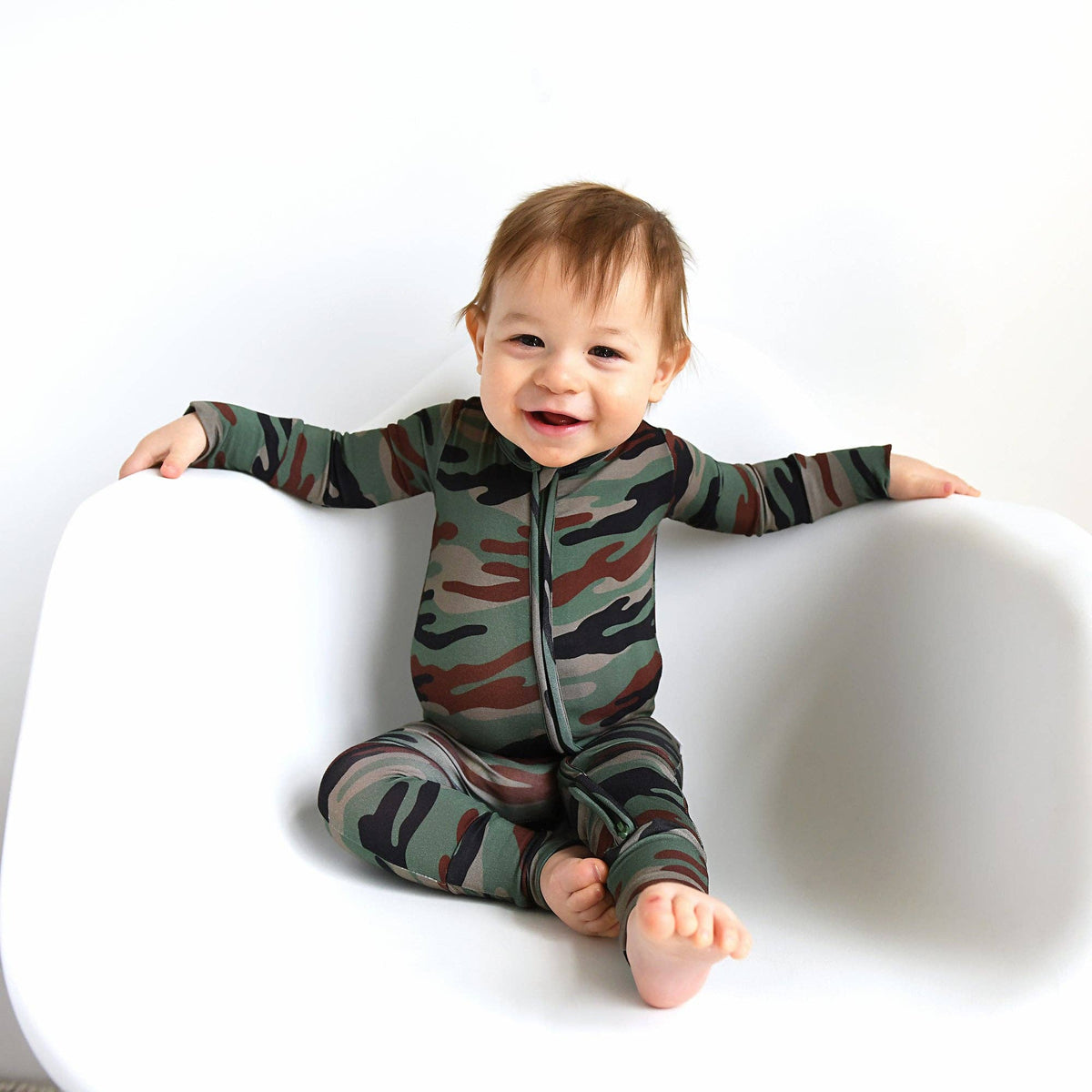 Bamboo Baby Pajama Sleepies Little Baby Zip Camo