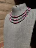 Handcrafted Pink Dream & Sterling Silver Beaded Necklace 14 inch 6mm