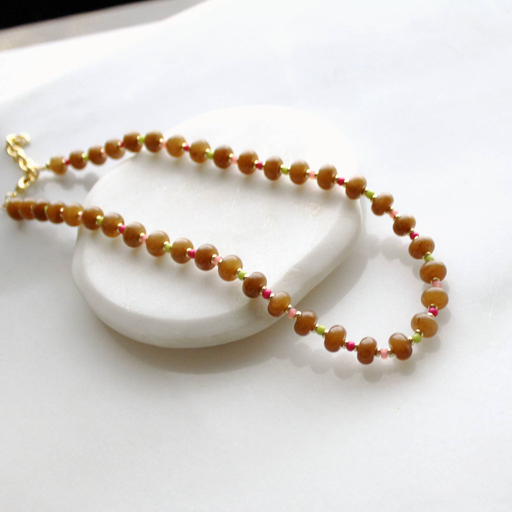 Saddle Stone Candy Necklace