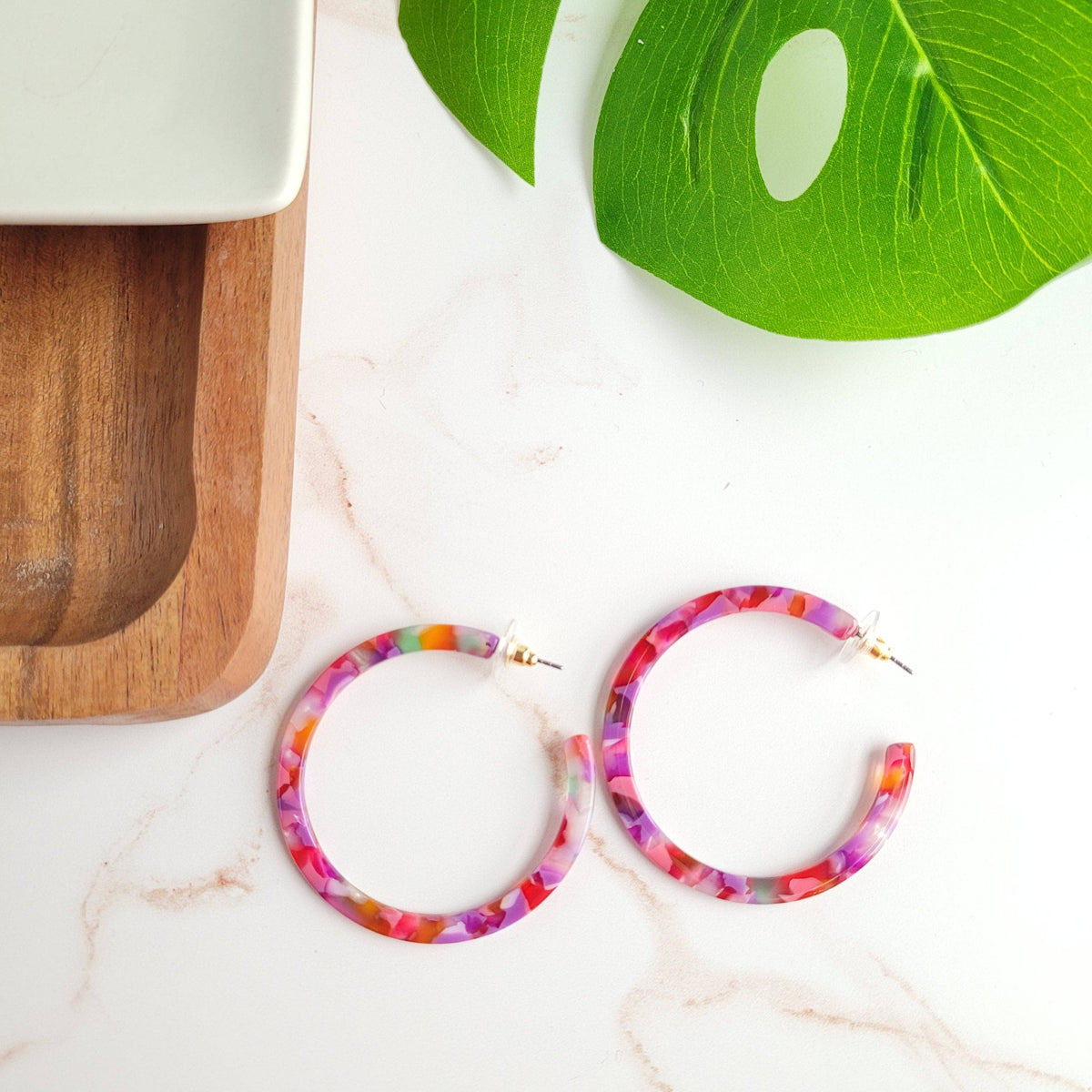 Cameron Hoops - Paradise Pink // Earrings, Jewelry, Gifts