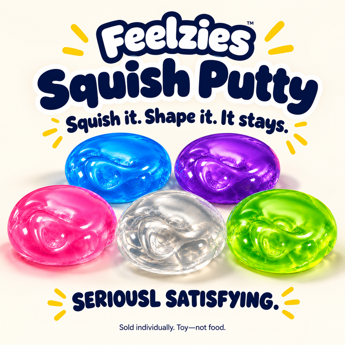 FEELZiES™ Squish Putty™ — Coconut Oil Balls