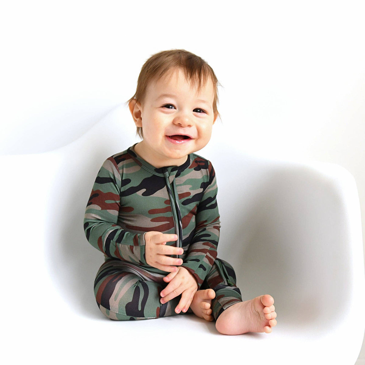Bamboo Baby Pajama Sleepies Little Baby Zip Camo