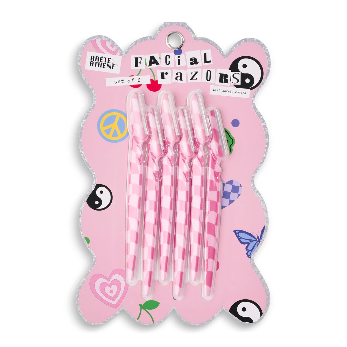 6pk Printed Facial Razors