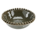 Ceramic Beaded Bowl - Large - Dark Moss