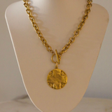 The Lord's Prayer Cross Medallion Toggle Necklace – Gold or Silver