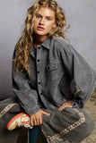Pocket Front Button Down Corduroy Trucker Jacket