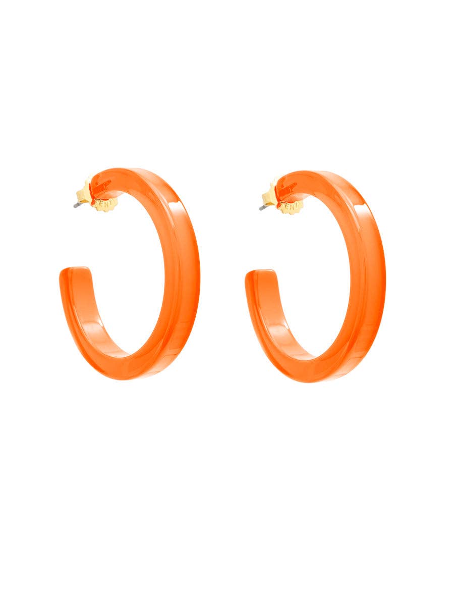 Medium Resin Open Hoop Earring