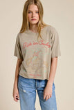 Ride 'Em Cowboy Graphic Raw Hem Faux Tee