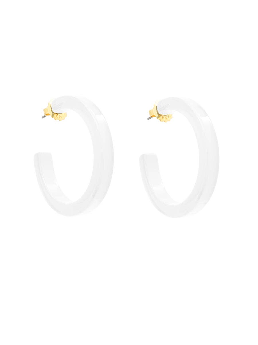 Medium Resin Open Hoop Earring
