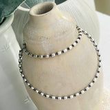 Sterling Silver 3mm Oval Beaded Necklace