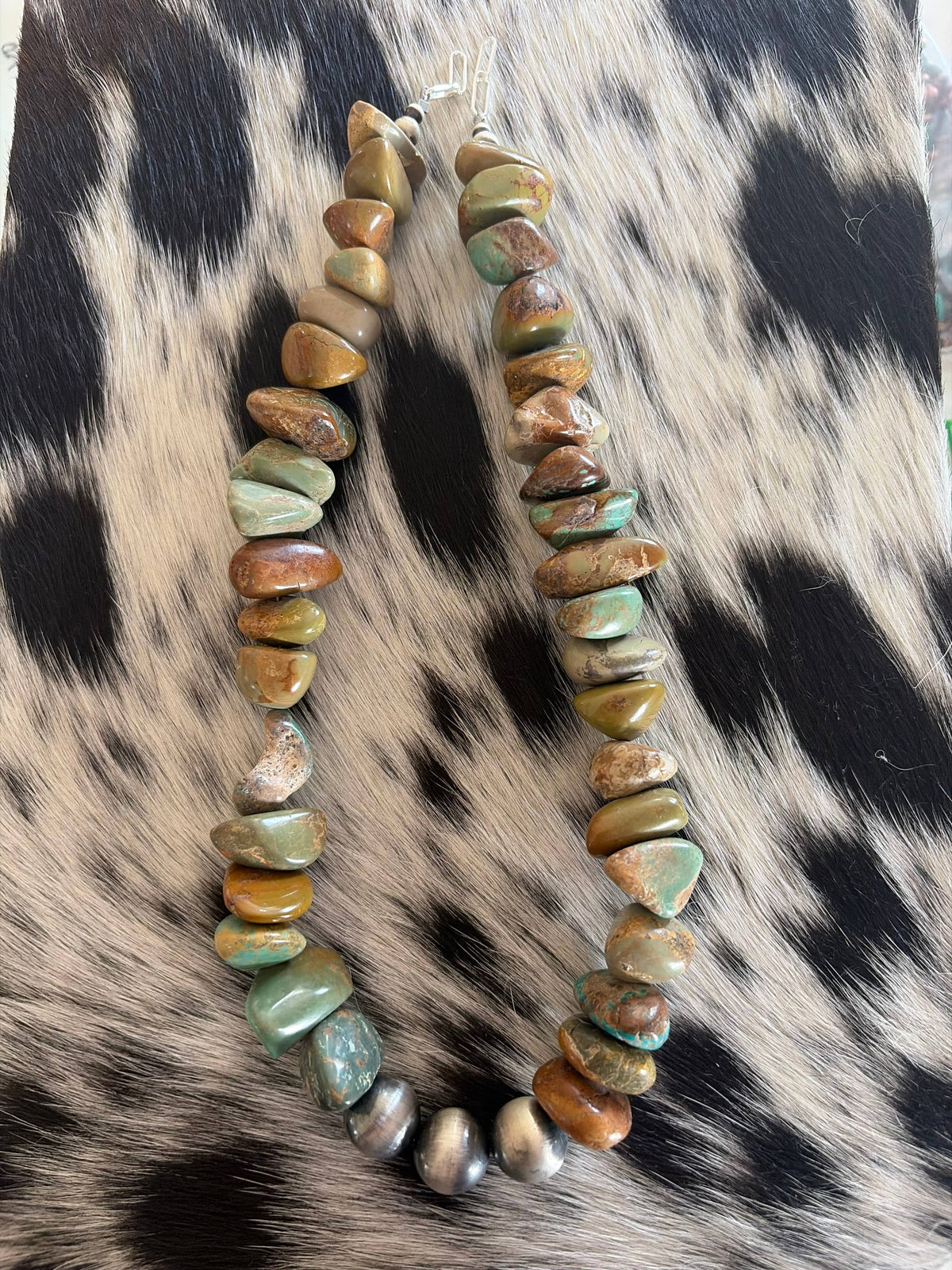 Genuine Chunky Turquoise w/ 14mm Sterling Silver